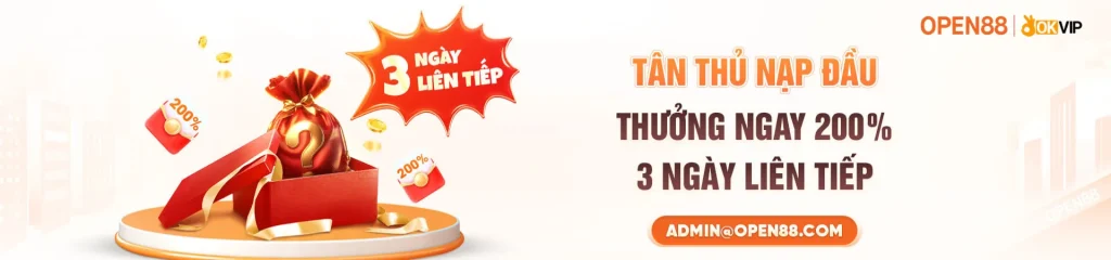 open8808 tân thủ nạp đầu thưởng 200%